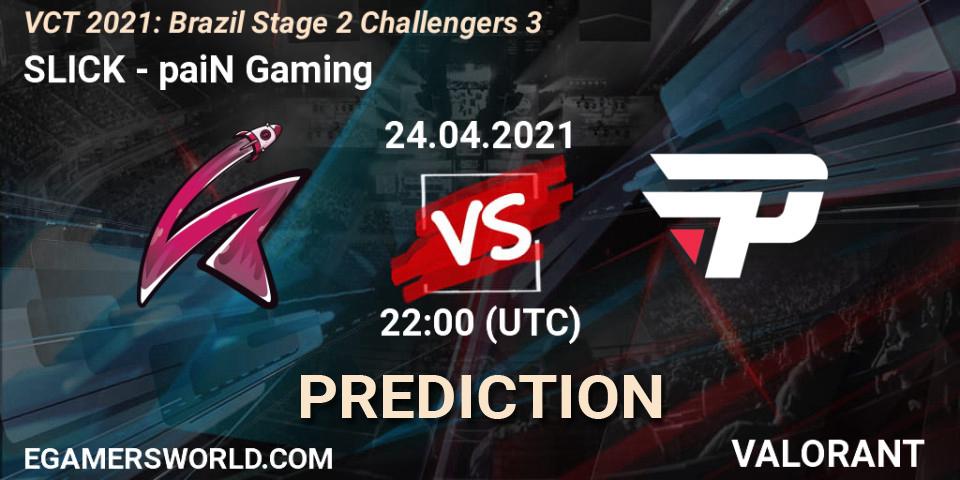 Pronóstico SLICK - paiN Gaming. 25.04.2021 at 22:00, VALORANT, VCT 2021: Brazil Stage 2 Challengers 3