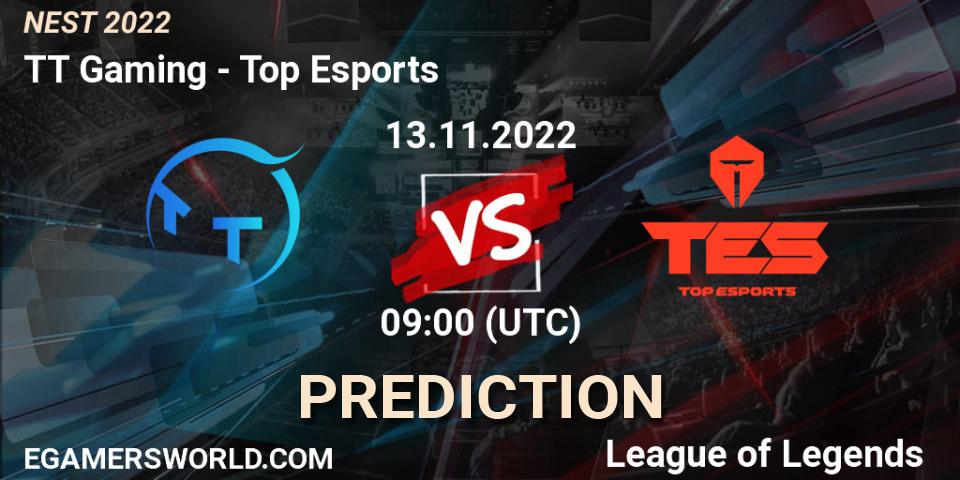 Pronóstico TT Gaming - Top Esports. 13.11.2022 at 10:00, LoL, NEST 2022