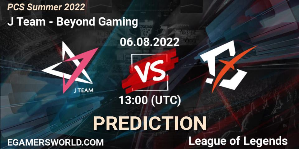 Pronóstico J Team - Beyond Gaming. 06.08.2022 at 13:00, LoL, PCS Summer 2022