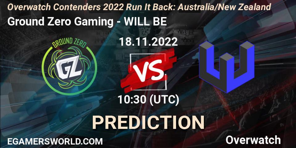 Pronóstico Ground Zero Gaming - WILL BE. 18.11.2022 at 10:30, Overwatch, Overwatch Contenders 2022 - Australia/New Zealand - November