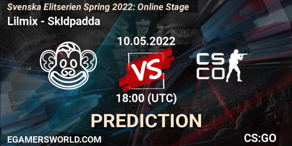 Pronóstico Lilmix - Sköldpadda. 10.05.2022 at 18:00, Counter-Strike (CS2), Svenska Elitserien Spring 2022: Online Stage