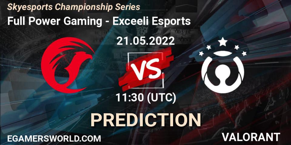 Pronóstico Full Power Gaming - Exceeli Esports. 21.05.2022 at 11:30, VALORANT, Skyesports Championship Series