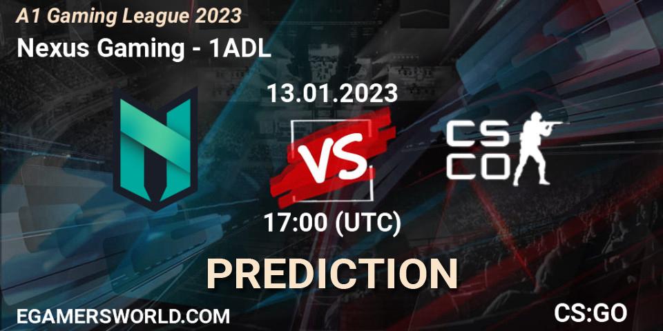 Pronóstico Nexus Gaming - 1ADL. 13.01.2023 at 17:00, Counter-Strike (CS2), A1 Gaming League 2023