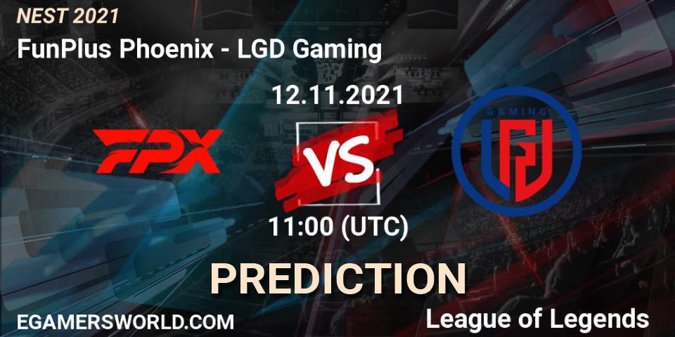 Pronóstico LGD Gaming - FunPlus Phoenix. 15.11.2021 at 10:05, LoL, NEST 2021