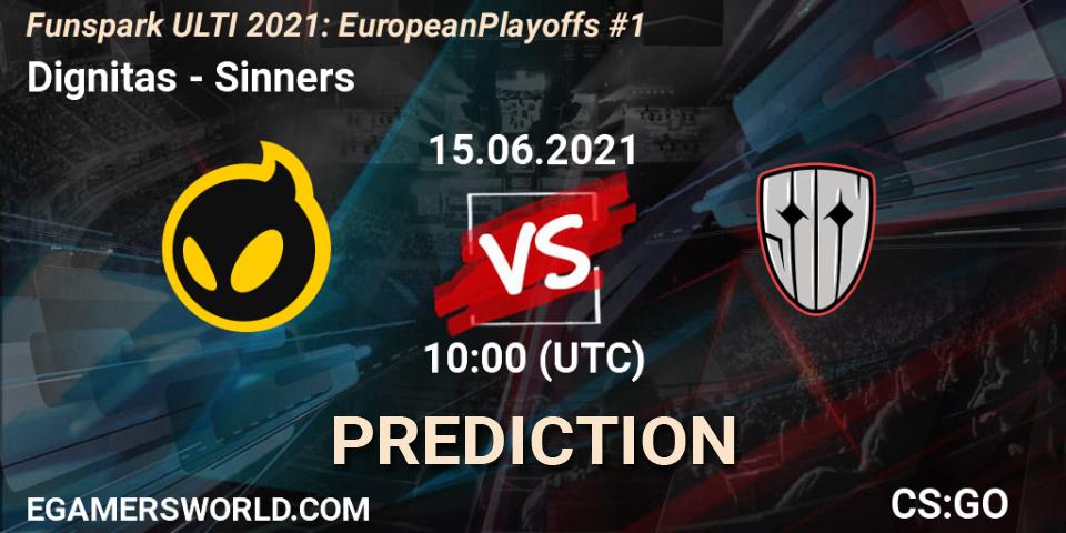 Pronóstico Dignitas - Sinners. 15.06.2021 at 10:00, Counter-Strike (CS2), Funspark ULTI 2021: European Playoffs #1