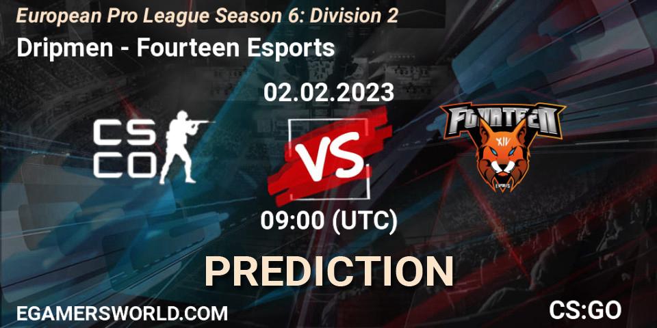Pronóstico Dripmen - Fourteen Esports. 02.02.23, CS2 (CS:GO), European Pro League Season 6: Division 2