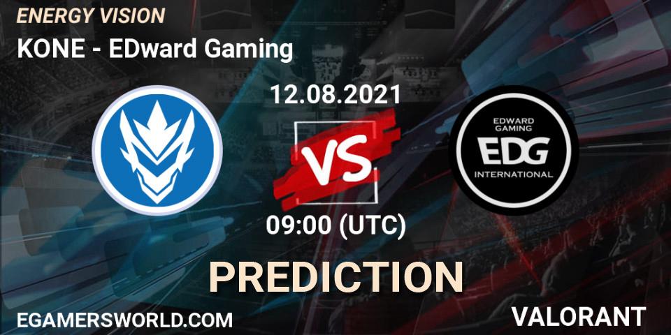 Pronóstico KONE - EDward Gaming. 12.08.2021 at 09:00, VALORANT, ENERGY VISION