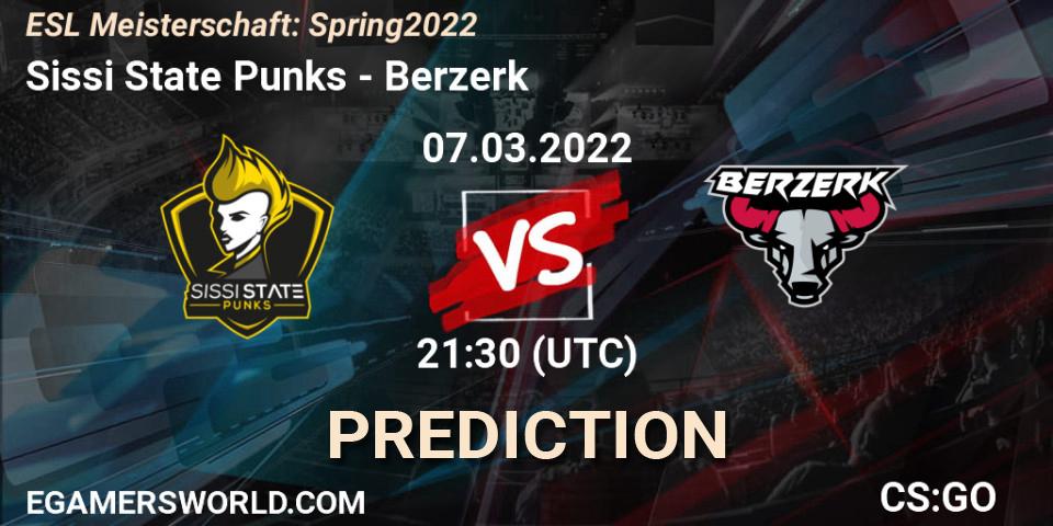 Pronóstico Sissi State Punks - Berzerk. 07.03.2022 at 21:30, Counter-Strike (CS2), ESL Meisterschaft: Spring 2022