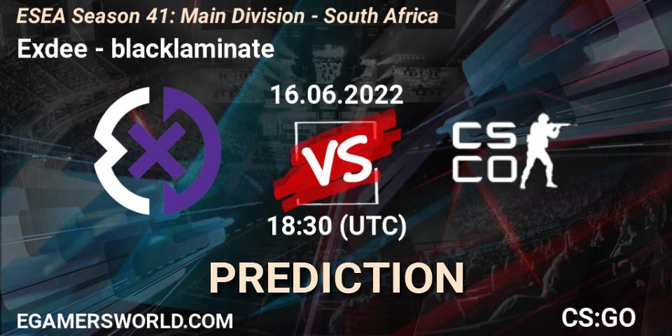 Pronóstico Royalty Esports - blacklaminate. 16.06.2022 at 18:00, Counter-Strike (CS2), ESEA Season 41: Main Division - South Africa