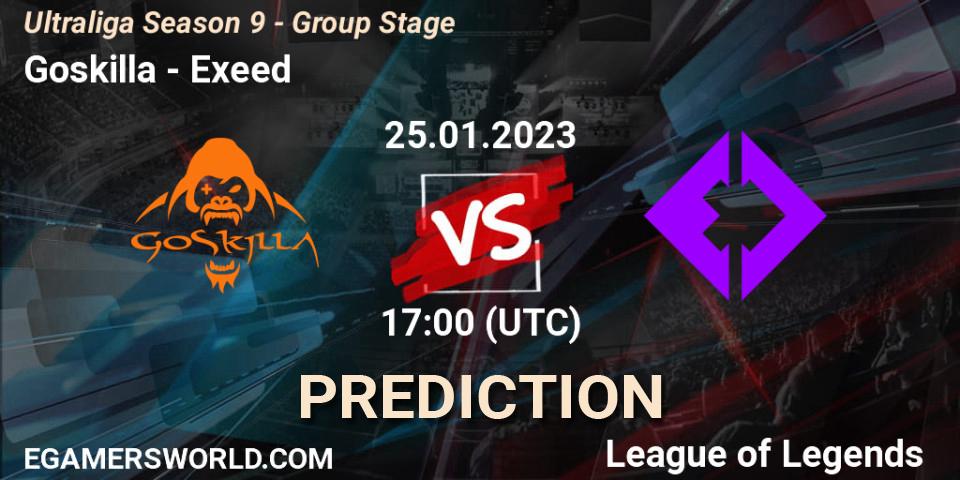 Pronóstico Goskilla - Exeed. 25.01.2023 at 17:00, LoL, Ultraliga Season 9 - Group Stage