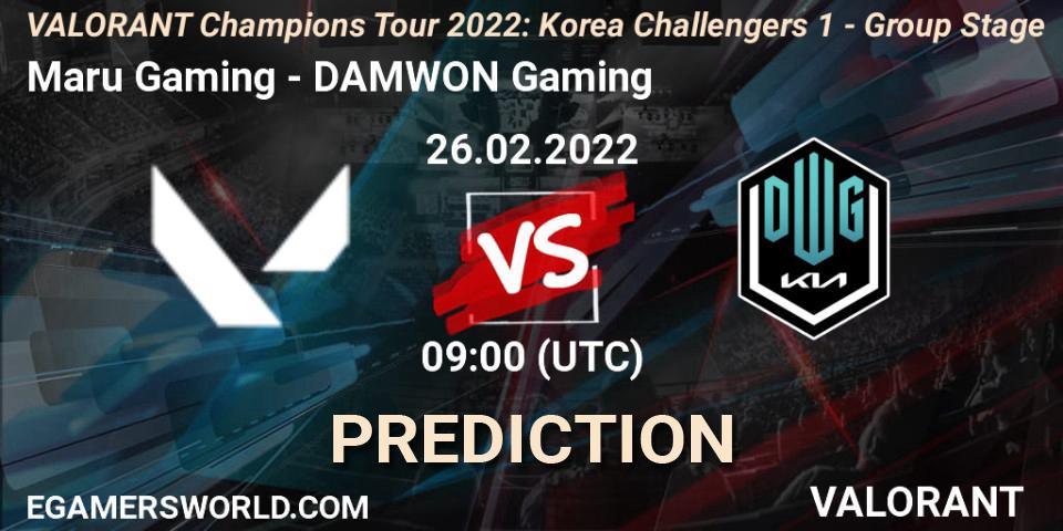 Pronóstico Maru Gaming - DAMWON Gaming. 26.02.2022 at 11:00, VALORANT, VCT 2022: Korea Challengers 1 - Group Stage