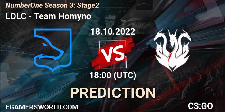 Pronóstico LDLC - Team Homyno. 18.10.2022 at 18:00, Counter-Strike (CS2), NumberOne Season 3: Stage 2