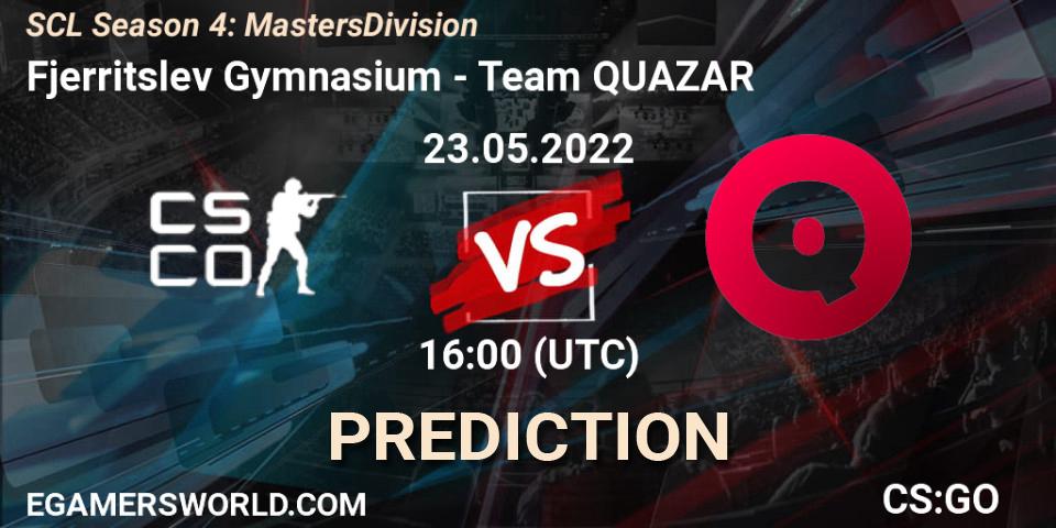 Pronóstico Fjerritslev Gymnasium - QUAZAR. 23.05.2022 at 16:00, Counter-Strike (CS2), SCL Season 4: Masters Division