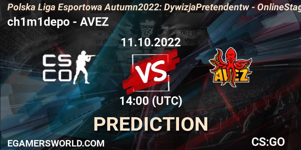 Pronóstico ch1m1depo - AVEZ. 11.10.2022 at 14:00, Counter-Strike (CS2), Polska Liga Esportowa Autumn 2022: Dywizja Pretendentów - Online Stage