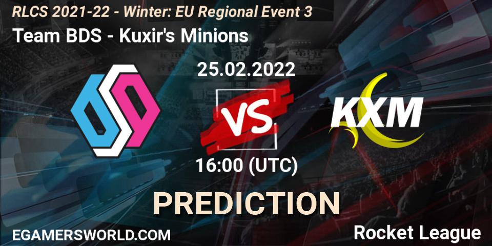 Pronóstico Team BDS - Kuxir's Minions. 25.02.2022 at 16:00, Rocket League, RLCS 2021-22 - Winter: EU Regional Event 3