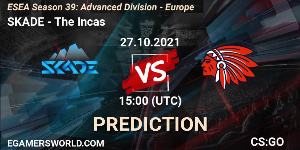 Pronóstico SKADE - The Incas. 27.10.2021 at 15:00, Counter-Strike (CS2), ESEA Season 39: Advanced Division - Europe
