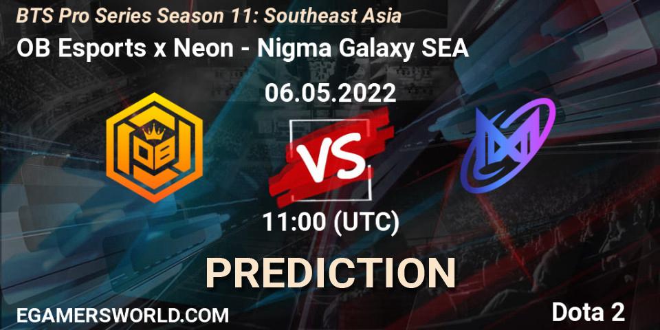 Pronóstico OB Esports x Neon - Nigma Galaxy SEA. 06.05.2022 at 11:29, Dota 2, BTS Pro Series Season 11: Southeast Asia