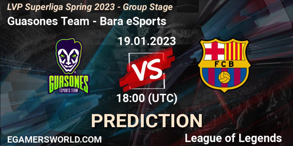Pronóstico Guasones Team - Barça eSports. 19.01.2023 at 18:00, LoL, LVP Superliga Spring 2023 - Group Stage
