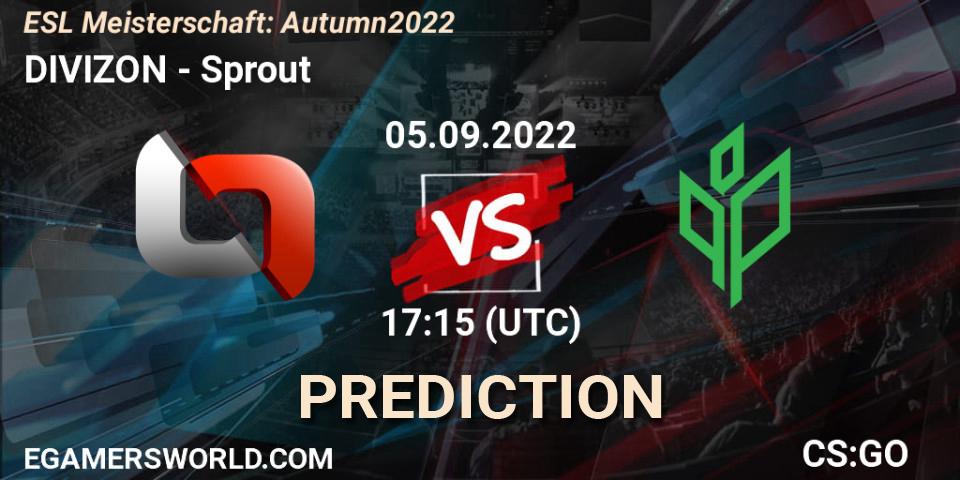Pronóstico DIVIZON - Sprout. 05.09.2022 at 17:15, Counter-Strike (CS2), ESL Meisterschaft: Autumn 2022