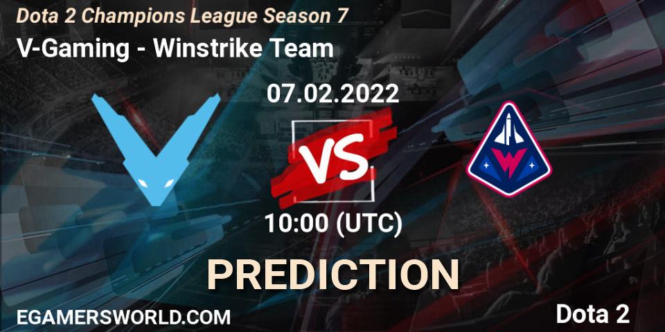 Pronóstico V-Gaming - Winstrike Team. 07.02.2022 at 10:00, Dota 2, Dota 2 Champions League 2022 Season 7