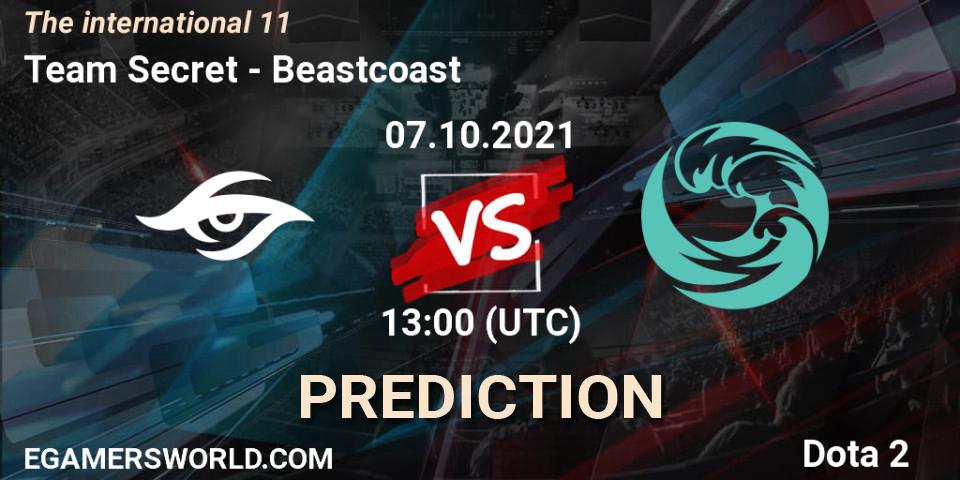 Pronóstico Team Secret - Beastcoast. 07.10.2021 at 15:41, Dota 2, The Internationa 2021