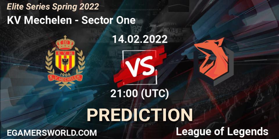 Pronóstico KV Mechelen - Sector One. 14.02.2022 at 21:00, LoL, Elite Series Spring 2022