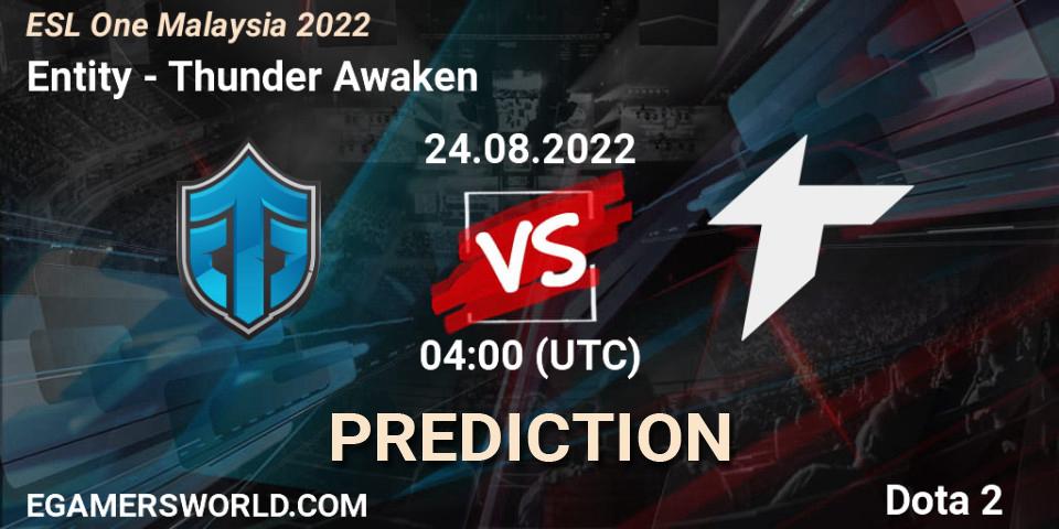 Pronóstico Entity - Thunder Awaken. 24.08.2022 at 04:00, Dota 2, ESL One Malaysia 2022