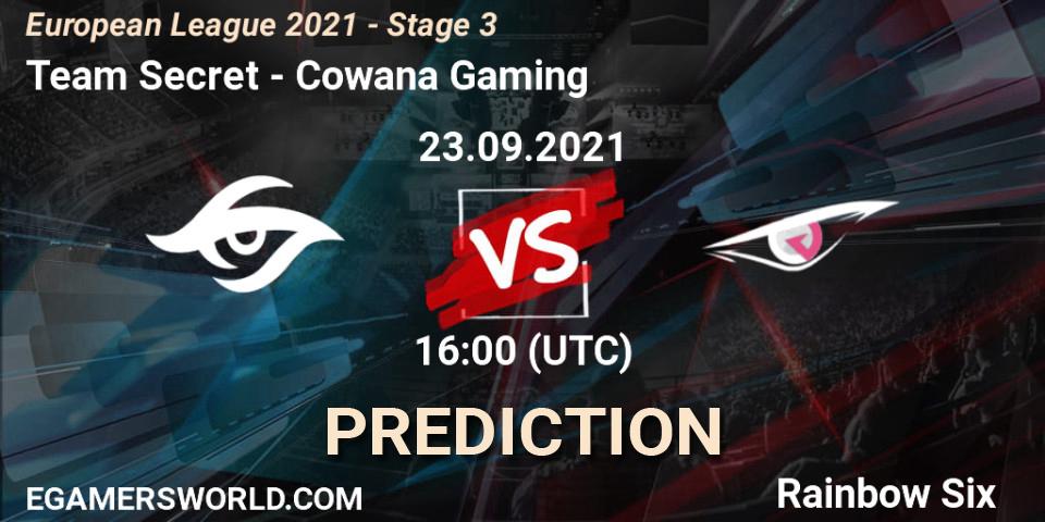 Pronóstico Team Secret - Cowana Gaming. 23.09.2021 at 16:00, Rainbow Six, European League 2021 - Stage 3
