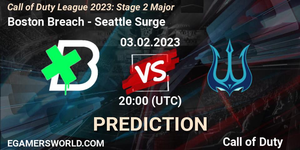 Pronóstico Boston Breach - Seattle Surge. 03.02.2023 at 20:00, Call of Duty, Call of Duty League 2023: Stage 2 Major
