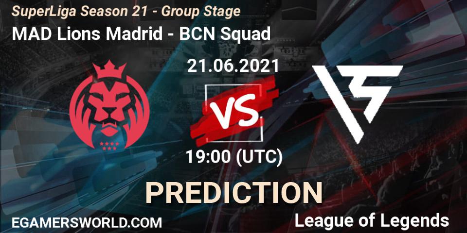 Pronóstico MAD Lions Madrid - BCN Squad. 21.06.2021 at 17:00, LoL, SuperLiga Season 21 - Group Stage 