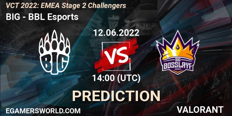 Pronóstico BIG - BBL Esports. 12.06.2022 at 14:05, VALORANT, VCT 2022: EMEA Stage 2 Challengers