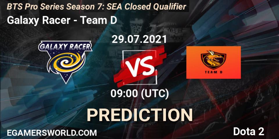 Pronóstico Galaxy Racer - Team D. 29.07.2021 at 07:40, Dota 2, BTS Pro Series Season 7: SEA Closed Qualifier