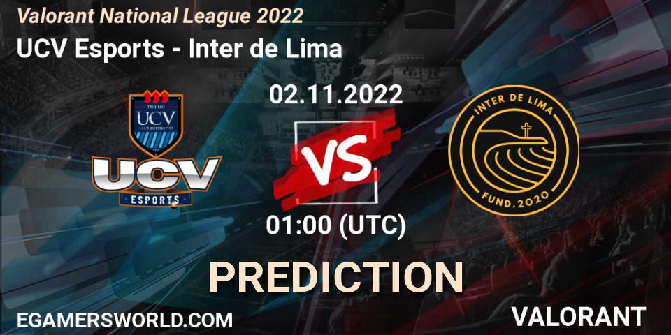 Pronóstico UCV Esports - Inter de Lima. 02.11.2022 at 01:00, VALORANT, Valorant National League 2022