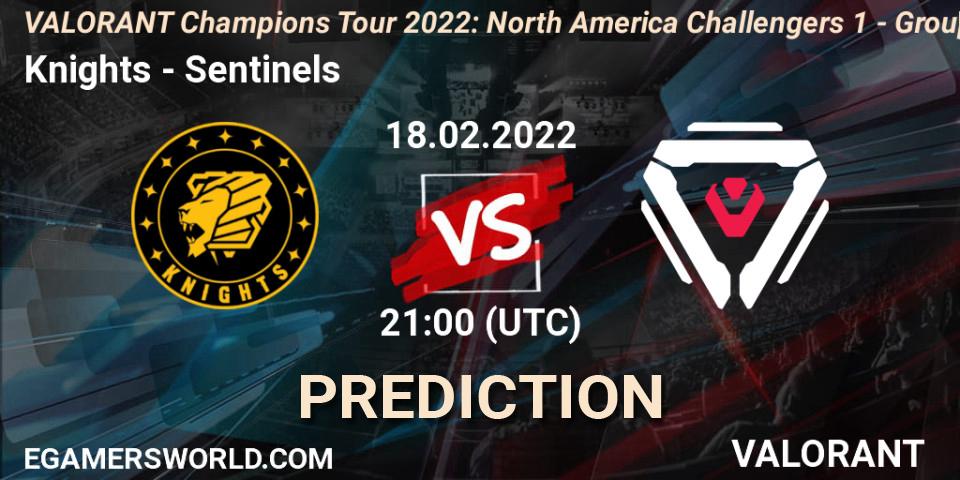 Pronóstico Knights - Sentinels. 18.02.2022 at 21:15, VALORANT, VCT 2022: North America Challengers 1 - Group Stage