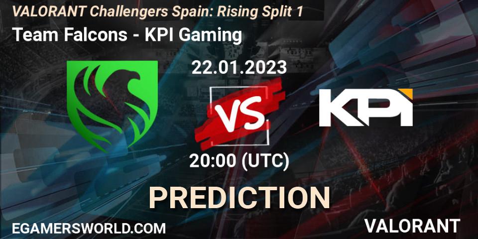 Pronóstico Falcons - KPI Gaming. 22.01.2023 at 20:35, VALORANT, VALORANT Challengers 2023 Spain: Rising Split 1