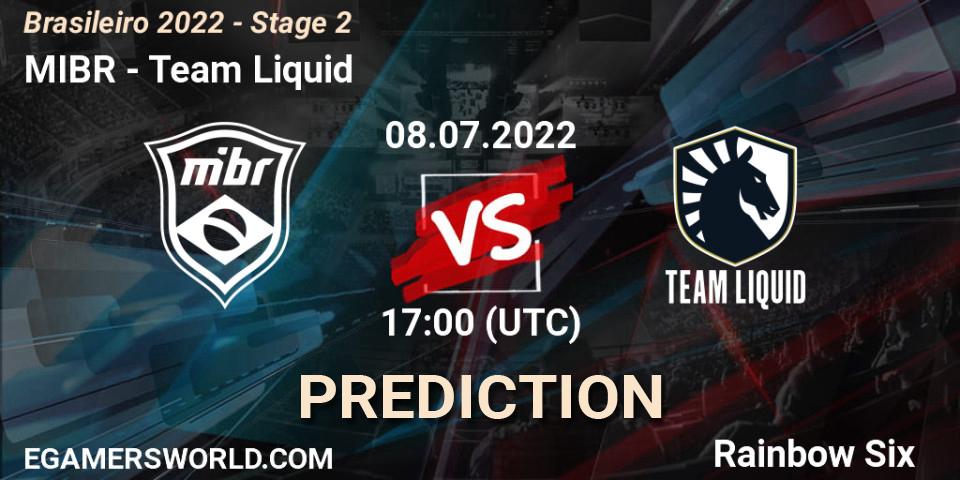 Pronóstico MIBR - Team Liquid. 08.07.2022 at 17:00, Rainbow Six, Brasileirão 2022 - Stage 2