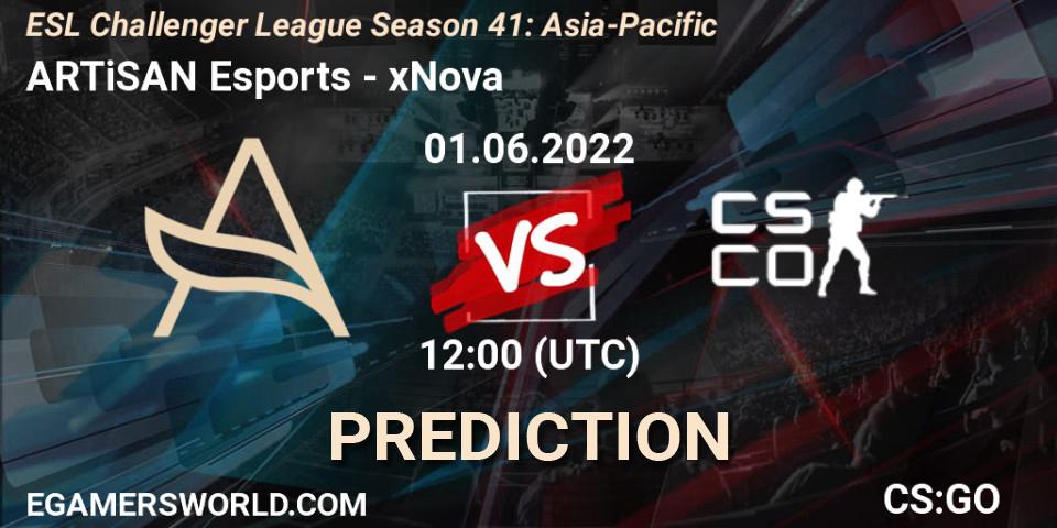 Pronóstico ARTiSAN Esports - xNova. 01.06.2022 at 12:00, Counter-Strike (CS2), ESL Challenger League Season 41: Asia-Pacific