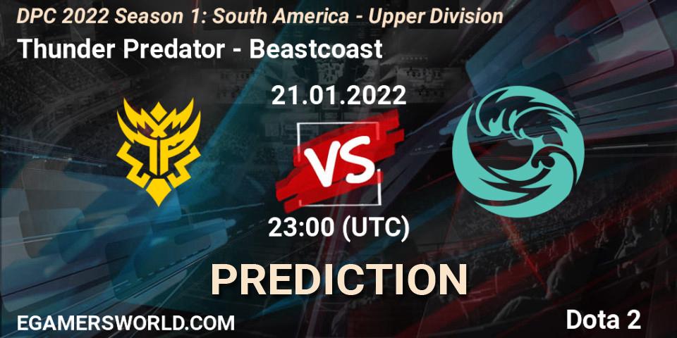 Pronóstico Thunder Predator - Beastcoast. 21.01.22, Dota 2, DPC 2022 Season 1: South America - Upper Division