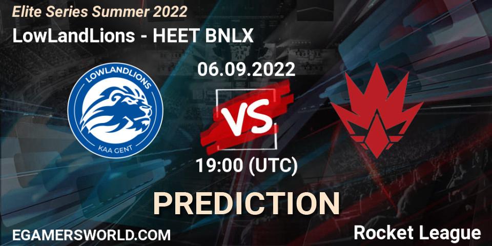 Pronóstico LowLandLions - HEET BNLX. 13.09.2022 at 19:50, Rocket League, Elite Series Summer 2022