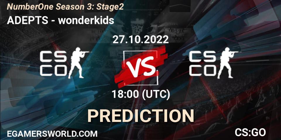 Pronóstico ADEPTS - wonderkids. 27.10.2022 at 18:00, Counter-Strike (CS2), NumberOne Season 3: Stage 2