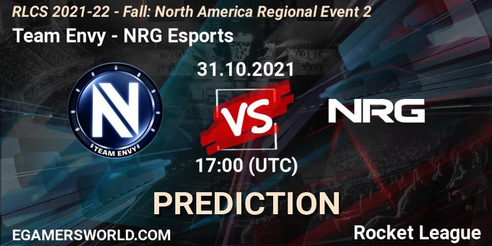 Pronóstico Team Envy - NRG Esports. 31.10.21, Rocket League, RLCS 2021-22 - Fall: North America Regional Event 2
