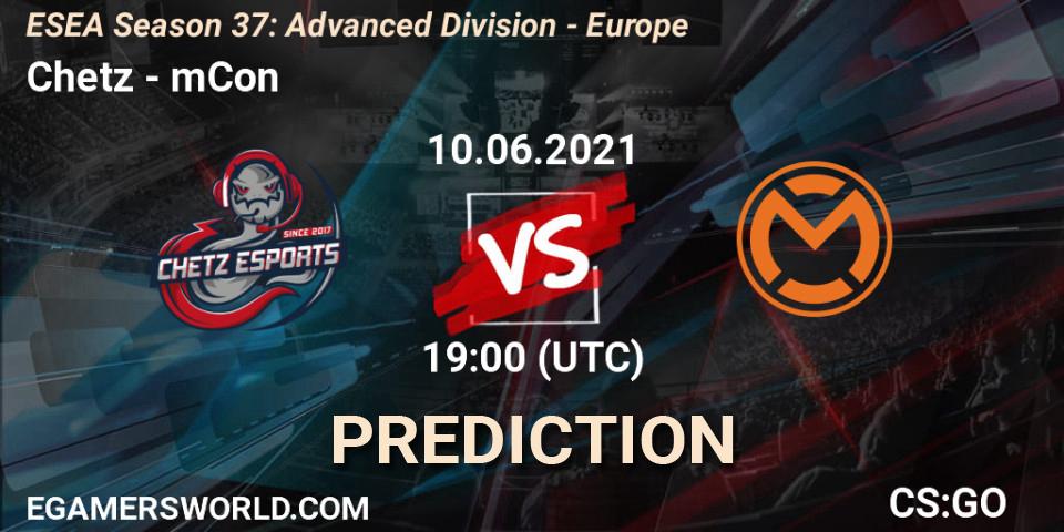 Pronóstico Chetz - mCon. 10.06.2021 at 19:00, Counter-Strike (CS2), ESEA Season 37: Advanced Division - Europe