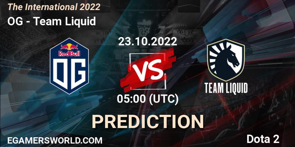 Pronóstico OG - Team Liquid. 23.10.22, Dota 2, The International 2022