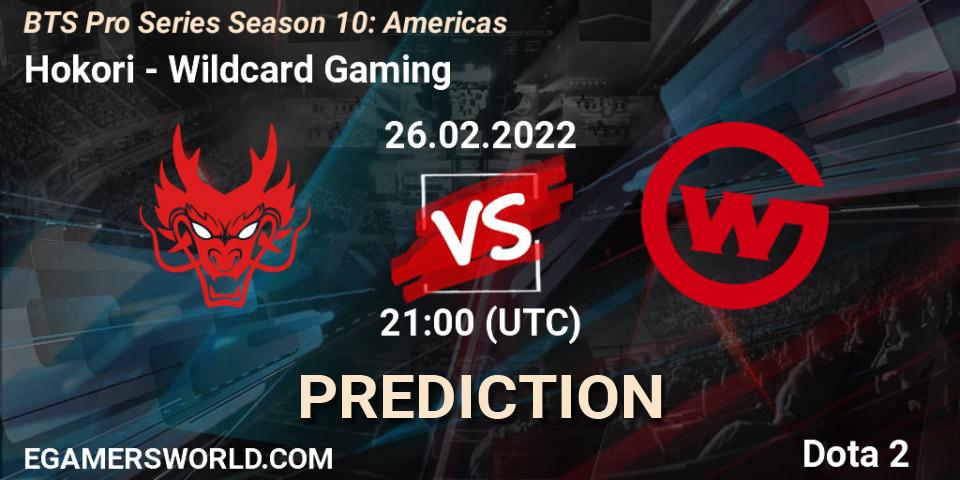 Pronóstico Hokori - Wildcard Gaming. 26.02.22, Dota 2, BTS Pro Series Season 10: Americas