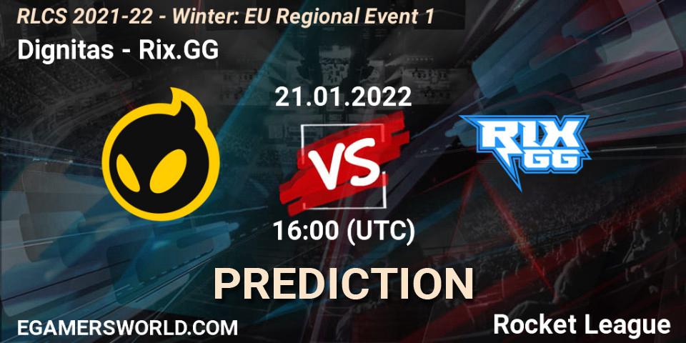 Pronóstico Dignitas - Rix.GG. 21.01.2022 at 16:00, Rocket League, RLCS 2021-22 - Winter: EU Regional Event 1