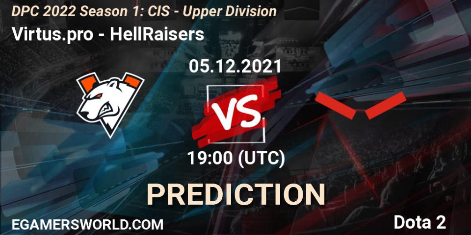 Pronóstico Virtus.pro - HellRaisers. 05.12.21, Dota 2, DPC 2022 Season 1: CIS - Upper Division