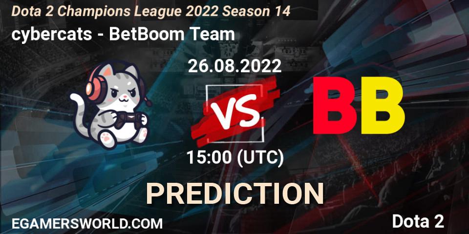 Pronóstico cybercats - BetBoom Team. 26.08.2022 at 15:01, Dota 2, Dota 2 Champions League 2022 Season 14