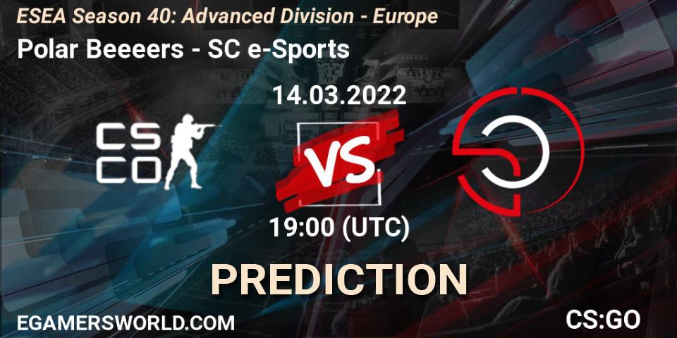 Pronóstico Polar Beeeers - SC e-Sports. 14.03.2022 at 19:00, Counter-Strike (CS2), ESEA Season 40: Advanced Division - Europe