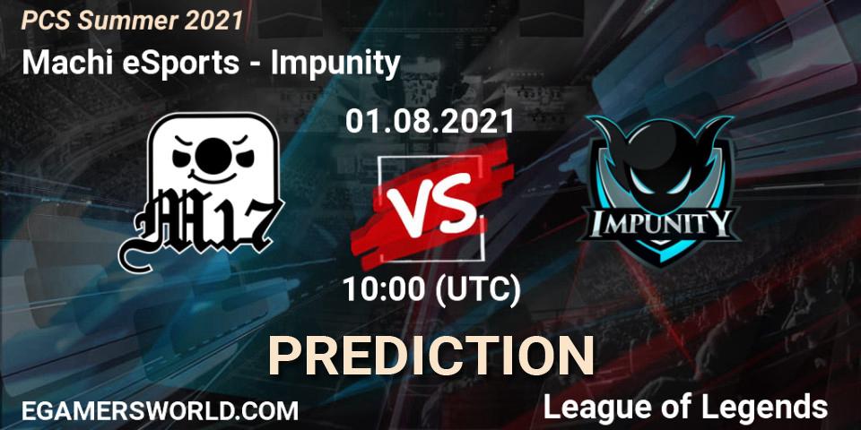 Pronóstico Machi eSports - Impunity. 01.08.21, LoL, PCS Summer 2021
