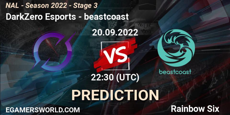Pronóstico DarkZero Esports - beastcoast. 20.09.2022 at 22:30, Rainbow Six, NAL - Season 2022 - Stage 3